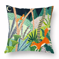 HKM-347283 Green Cartoon Whale Cushion Cover in Peach Skin, 45x45cm