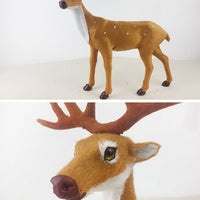 HKM-347347 Christmas Elk Decor with Flocking Finish - Nonwoven Fabric Desktop Ornaments in 15cm, 20cm, and 30cm Sizes
