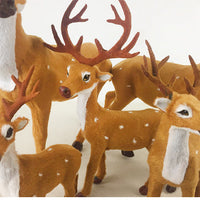 HKM-347347 Christmas Elk Decor with Flocking Finish - Nonwoven Fabric Desktop Ornaments in 15cm, 20cm, and 30cm Sizes