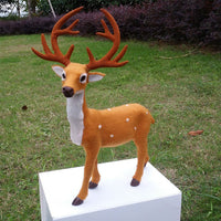 HKM-347347 Christmas Elk Decor with Flocking Finish - Nonwoven Fabric Desktop Ornaments in 15cm, 20cm, and 30cm Sizes