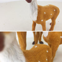 HKM-347347 Christmas Elk Decor with Flocking Finish - Nonwoven Fabric Desktop Ornaments in 15cm, 20cm, and 30cm Sizes