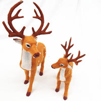HKM-347347 Christmas Elk Decor with Flocking Finish - Nonwoven Fabric Desktop Ornaments in 15cm, 20cm, and 30cm Sizes