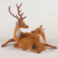 HKM-347347 Christmas Elk Decor with Flocking Finish - Nonwoven Fabric Desktop Ornaments in 15cm, 20cm, and 30cm Sizes