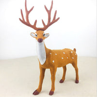 HKM-347347 Christmas Elk Decor with Flocking Finish - Nonwoven Fabric Desktop Ornaments in 15cm, 20cm, and 30cm Sizes