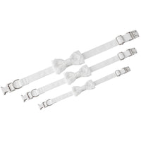 HKM-347603 Elegant White Pet Bow Knot Collar with Adjustable Sizes for Dogs