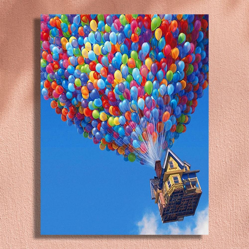 HKM-347667 Digital Canvas Painting - DIY Hot Air Balloon Artwork 40x50cm for Modern Home Décor