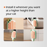 HKM-347667 Popsicle-Shaped Cat Grooming Brush with Corner Design for Reduced Shedding and Easy Cleaning