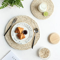 HKM-347731 Woven Corn Table Mats - Round Insulation for Dinner, Tea, and Cup - Available in 11cm, 20cm, 30cm, 40cm