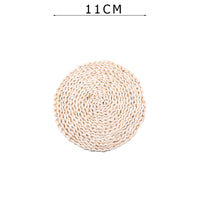 HKM-347731 Woven Corn Table Mats - Round Insulation for Dinner, Tea, and Cup - Available in 11cm, 20cm, 30cm, 40cm