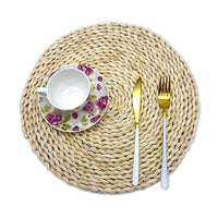 HKM-347731 Woven Corn Table Mats - Round Insulation for Dinner, Tea, and Cup - Available in 11cm, 20cm, 30cm, 40cm
