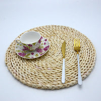 HKM-347731 Woven Corn Table Mats - Round Insulation for Dinner, Tea, and Cup - Available in 11cm, 20cm, 30cm, 40cm