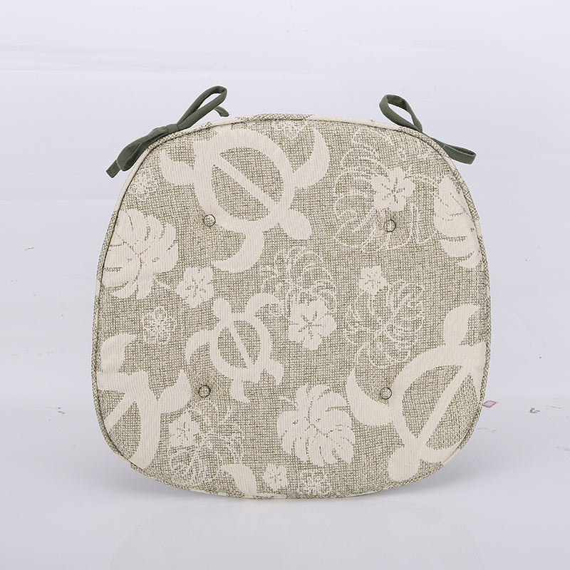 HKM-347795 Elegant Modern Horseshoe Cushion with Plant Floral Design - 43x41CM