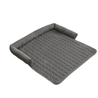 HKM-347923 Cozy Corduroy Pet Bed with Neck Pillow - Soft, Thick Mat for Dogs and Cats, Perfect for Home and Outdoor Use, 75x75cm