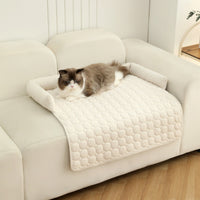 HKM-347923 Cozy Corduroy Pet Bed with Neck Pillow - Soft, Thick Mat for Dogs and Cats, Perfect for Home and Outdoor Use, 75x75cm