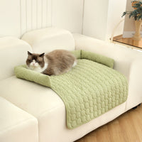 HKM-347923 Cozy Corduroy Pet Bed with Neck Pillow - Soft, Thick Mat for Dogs and Cats, Perfect for Home and Outdoor Use, 75x75cm