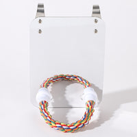 HKM-347987 Acrylic Bird Toy with Mirror and Cotton Rope for Interactive Play