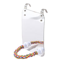 HKM-347987 Acrylic Bird Toy with Mirror and Cotton Rope for Interactive Play