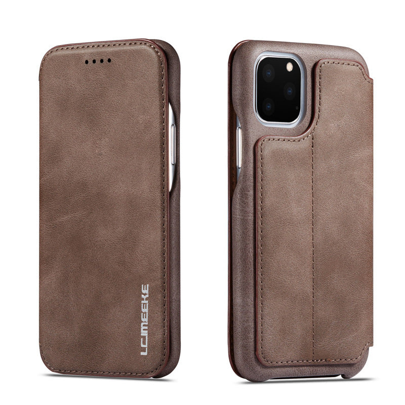 HKM-347987 Frosted Flip Leather Business Phone Case - Dust-Proof, Shock-Proof, Scratch-Proof Protection in Multiple Colors