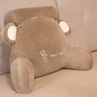HKM-348051 Plush Large Back Sofa Cushion with Embroidery in Pink Rabbit, Elk, Grey Cat, Brown Monkey, and Blue Elephant Designs