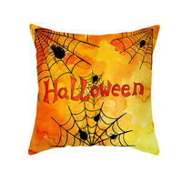 HKM-348115 Halloween Pumpkin Letter Fleece Cushion Cover 45x45cm Geometric Design with PP Cotton Fill