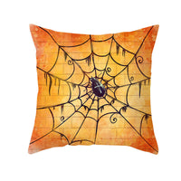 HKM-348115 Halloween Pumpkin Letter Fleece Cushion Cover 45x45cm Geometric Design with PP Cotton Fill