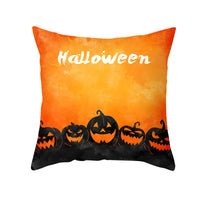 HKM-348115 Halloween Pumpkin Letter Fleece Cushion Cover 45x45cm Geometric Design with PP Cotton Fill