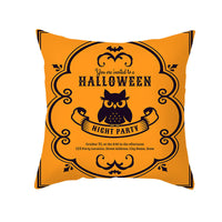 HKM-348115 Halloween Pumpkin Letter Fleece Cushion Cover 45x45cm Geometric Design with PP Cotton Fill