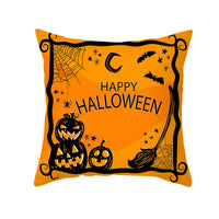 HKM-348115 Halloween Pumpkin Letter Fleece Cushion Cover 45x45cm Geometric Design with PP Cotton Fill