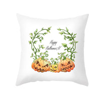 HKM-348115 Halloween Pumpkin Letter Fleece Cushion Cover 45x45cm Geometric Design with PP Cotton Fill
