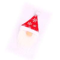 HKM-348179 Christmas Themed Red Wine Bottle Cover - Festive Decoration for Home and Holiday Gifts (22cm x 9cm)