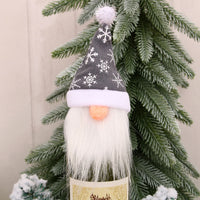 HKM-348179 Christmas Themed Red Wine Bottle Cover - Festive Decoration for Home and Holiday Gifts (22cm x 9cm)