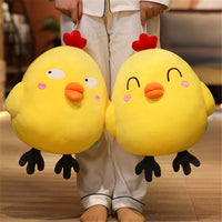 HKM-348179 Squinting Yellow Chicken Plush Doll - Cartoon Cushion/Pillow, Available in Three Sizes