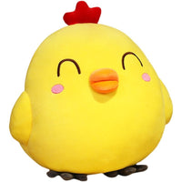 HKM-348179 Squinting Yellow Chicken Plush Doll - Cartoon Cushion/Pillow, Available in Three Sizes