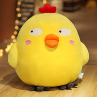 HKM-348179 Squinting Yellow Chicken Plush Doll - Cartoon Cushion/Pillow, Available in Three Sizes