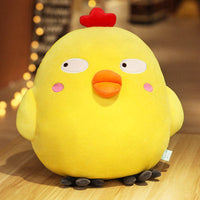 HKM-348179 Squinting Yellow Chicken Plush Doll - Cartoon Cushion/Pillow, Available in Three Sizes
