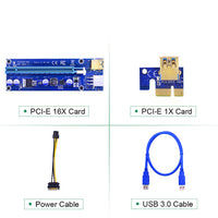 HKM-348243 PCI-E 1X to 16X Extension Adapter with 60CM Soft Wire and LED Indicators