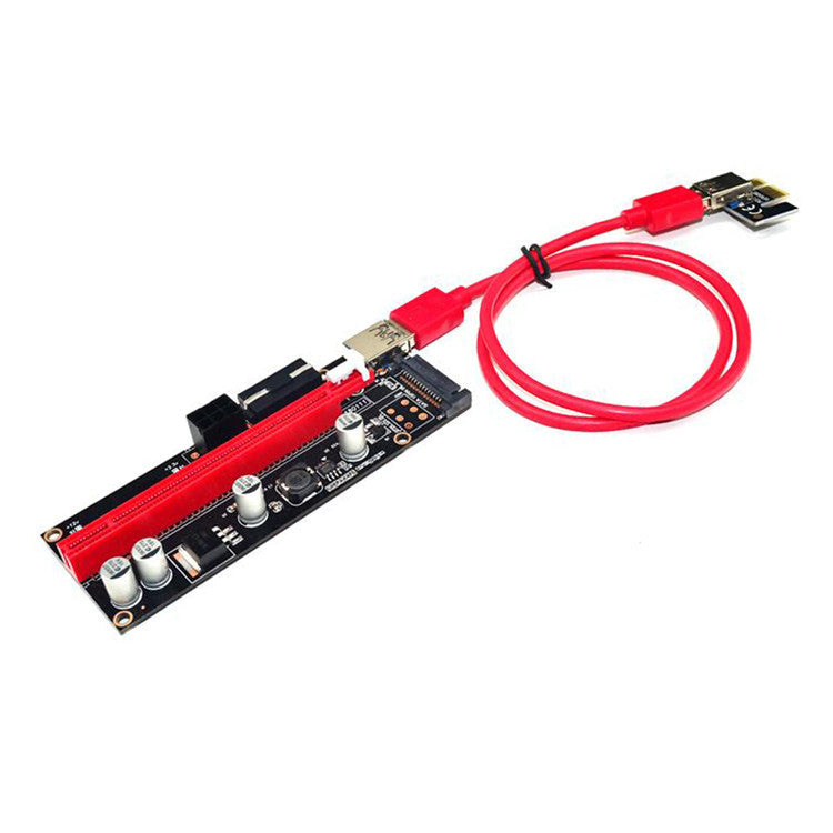 HKM-348243 PCI-E 1X to 16X Extension Adapter with 60CM Soft Wire and LED Indicators