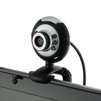 HKM-348243 Webcam with Night Vision and Built-In Microphone, 6 LED Lights, USB Compatible, Adjustable Focus
