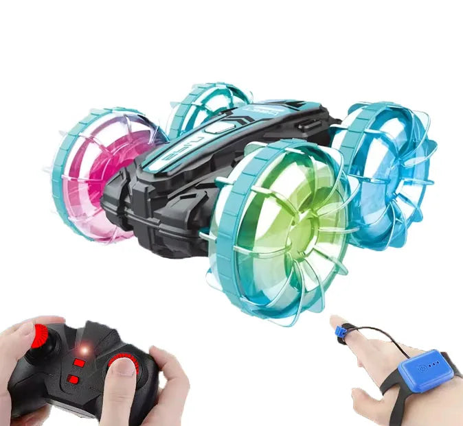 HKM-348307 Amphibious Remote-Controlled Car with Lights, 2.4G Dual Control, Gravity Sensing, for Ages 5 and Up