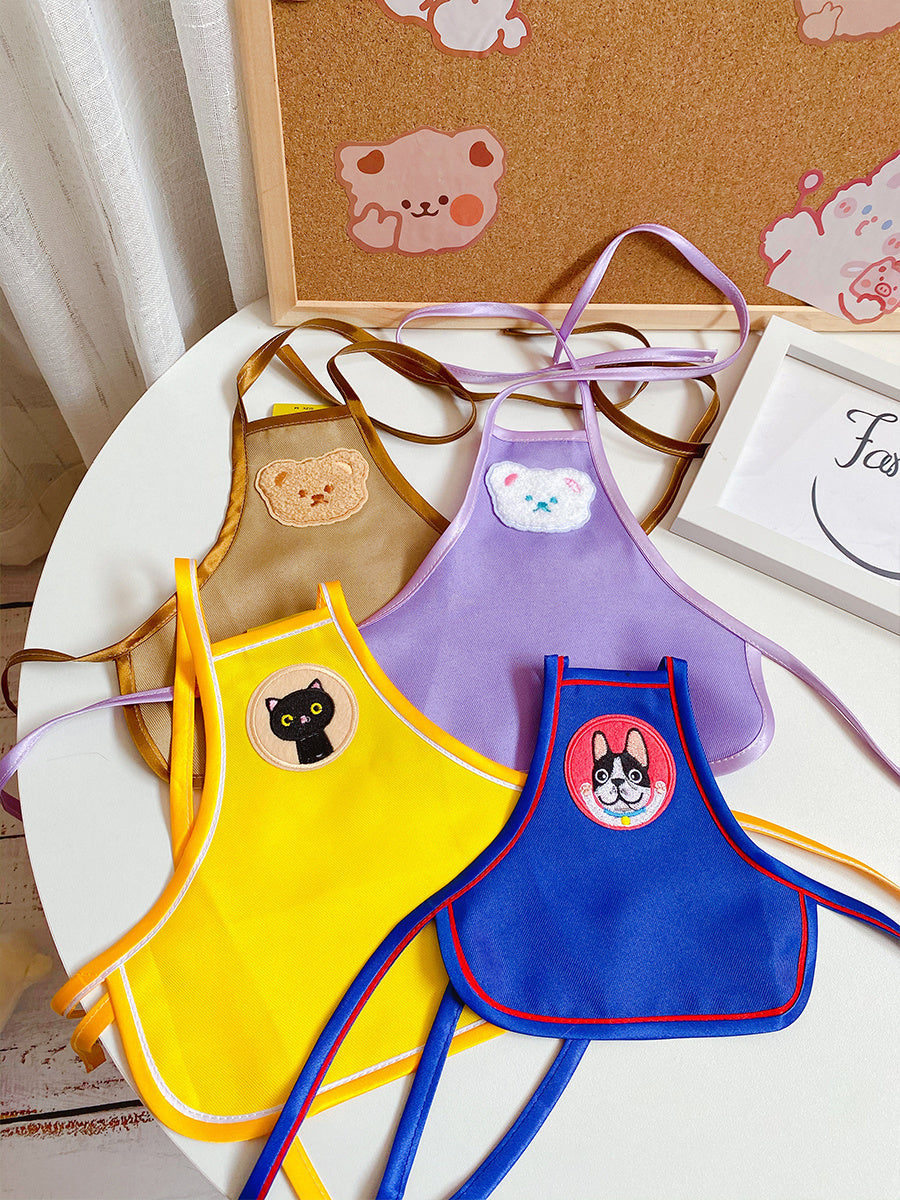 HKM-348307 Thin Pet Working Apron for Hair Control - Available in Lemon Yellow, Taro Purple, Coffee Brown, and Sapphire Blue in Various Sizes