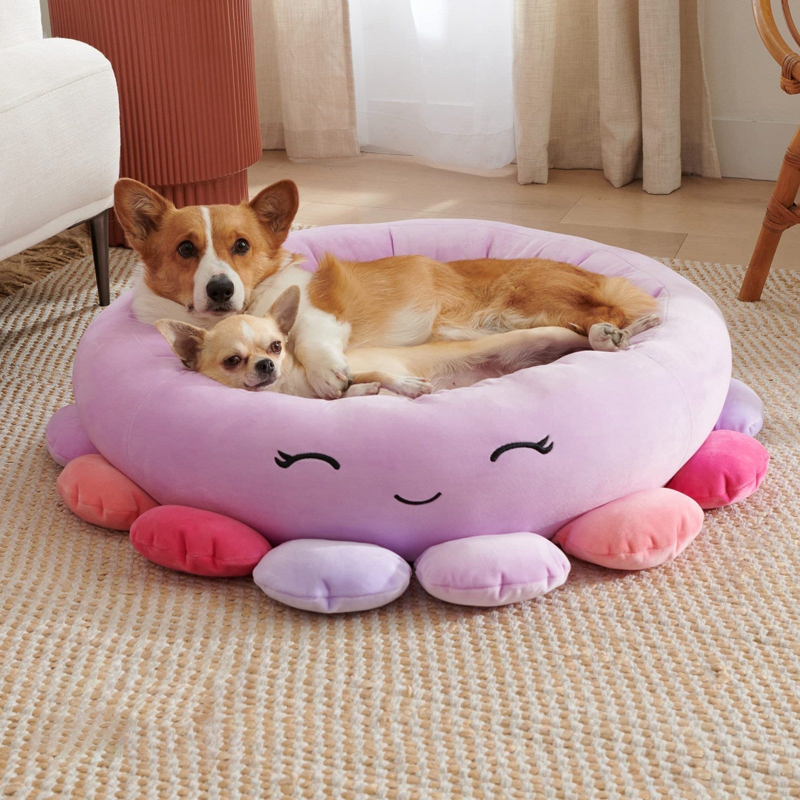 HKM-348435 Animals And Fruits Super Soft Plush Pet Bed