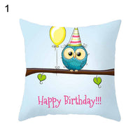 HKM-348435 Modern Owl Animal Pillowcase Cushion Cover in Peach Skin Fabric