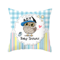 HKM-348435 Modern Owl Animal Pillowcase Cushion Cover in Peach Skin Fabric
