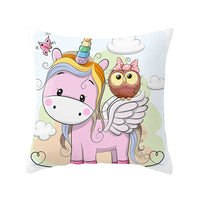 HKM-348435 Modern Owl Animal Pillowcase Cushion Cover in Peach Skin Fabric