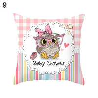 HKM-348435 Modern Owl Animal Pillowcase Cushion Cover in Peach Skin Fabric