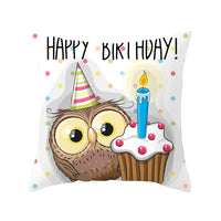 HKM-348435 Modern Owl Animal Pillowcase Cushion Cover in Peach Skin Fabric
