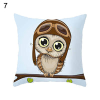 HKM-348435 Modern Owl Animal Pillowcase Cushion Cover in Peach Skin Fabric