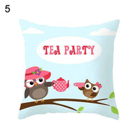 HKM-348435 Modern Owl Animal Pillowcase Cushion Cover in Peach Skin Fabric