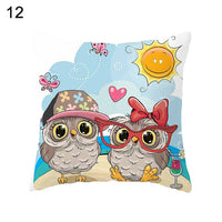 HKM-348435 Modern Owl Animal Pillowcase Cushion Cover in Peach Skin Fabric