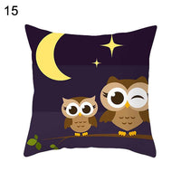 HKM-348435 Modern Owl Animal Pillowcase Cushion Cover in Peach Skin Fabric